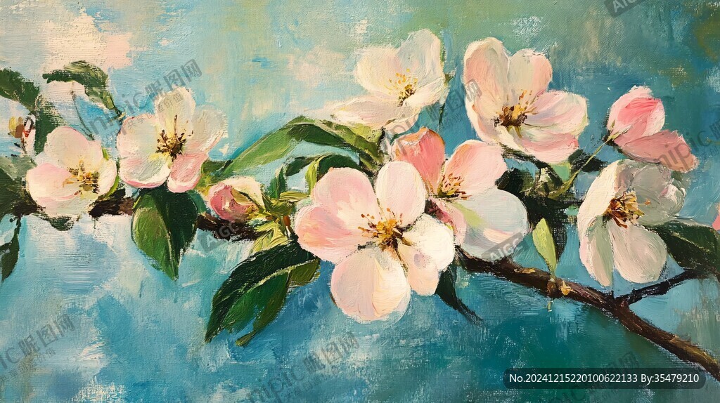 油畫桃花