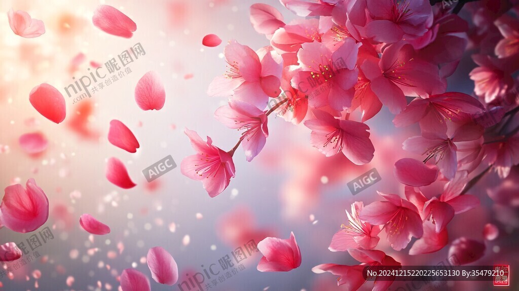 唯美花瓣創意桃花