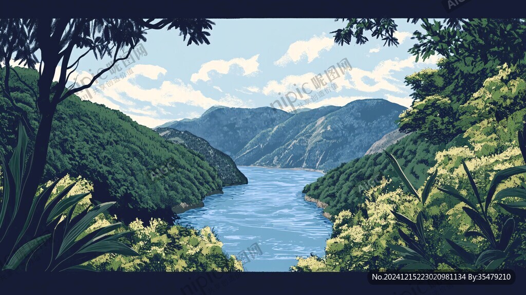 長江流域插畫