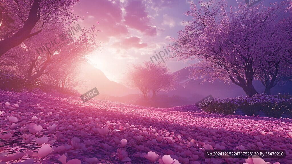 夕陽櫻花林