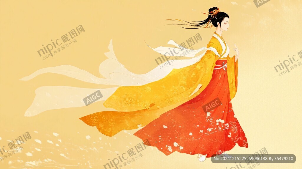 漢服女性插畫