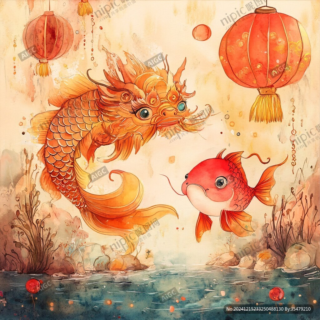 年年有魚插畫
