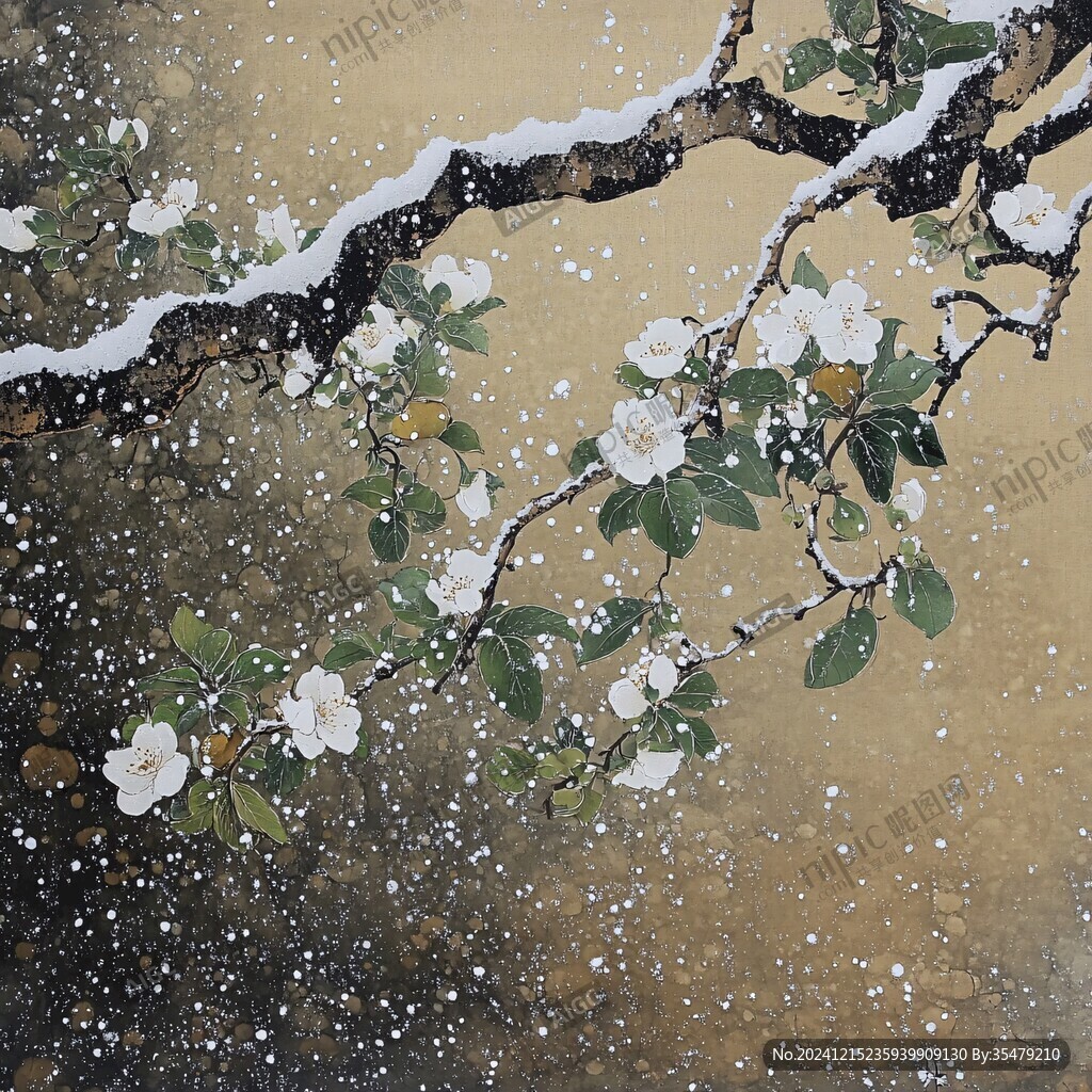 白雪黃葉畫