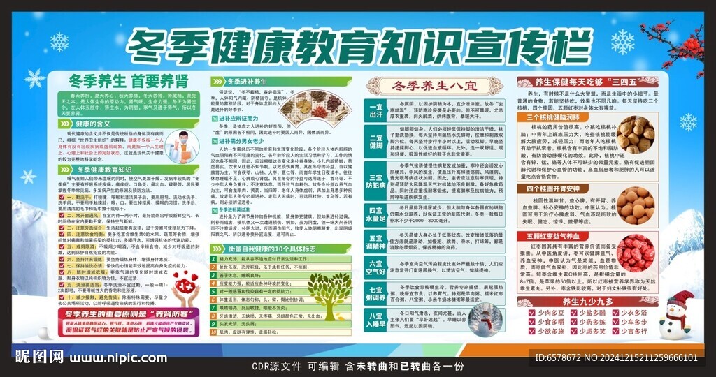 冬季健康教育宣傳欄