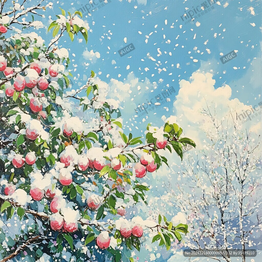 山茶花雪景