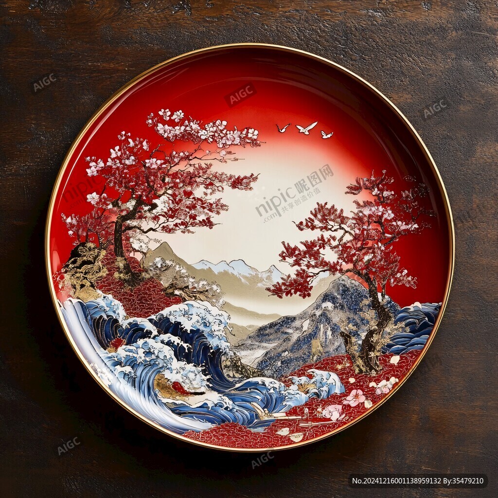 迎客松圓盤裝飾