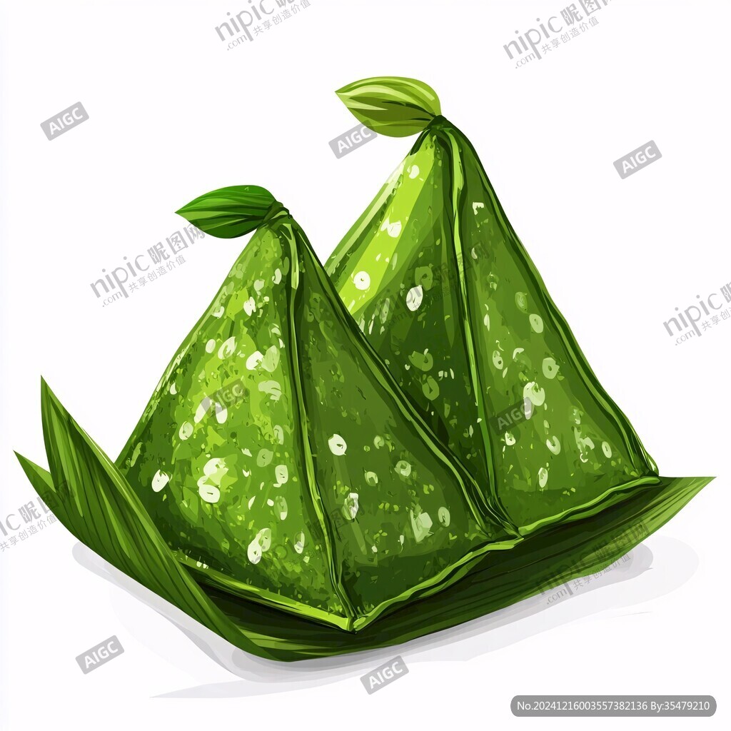 手繪粽葉