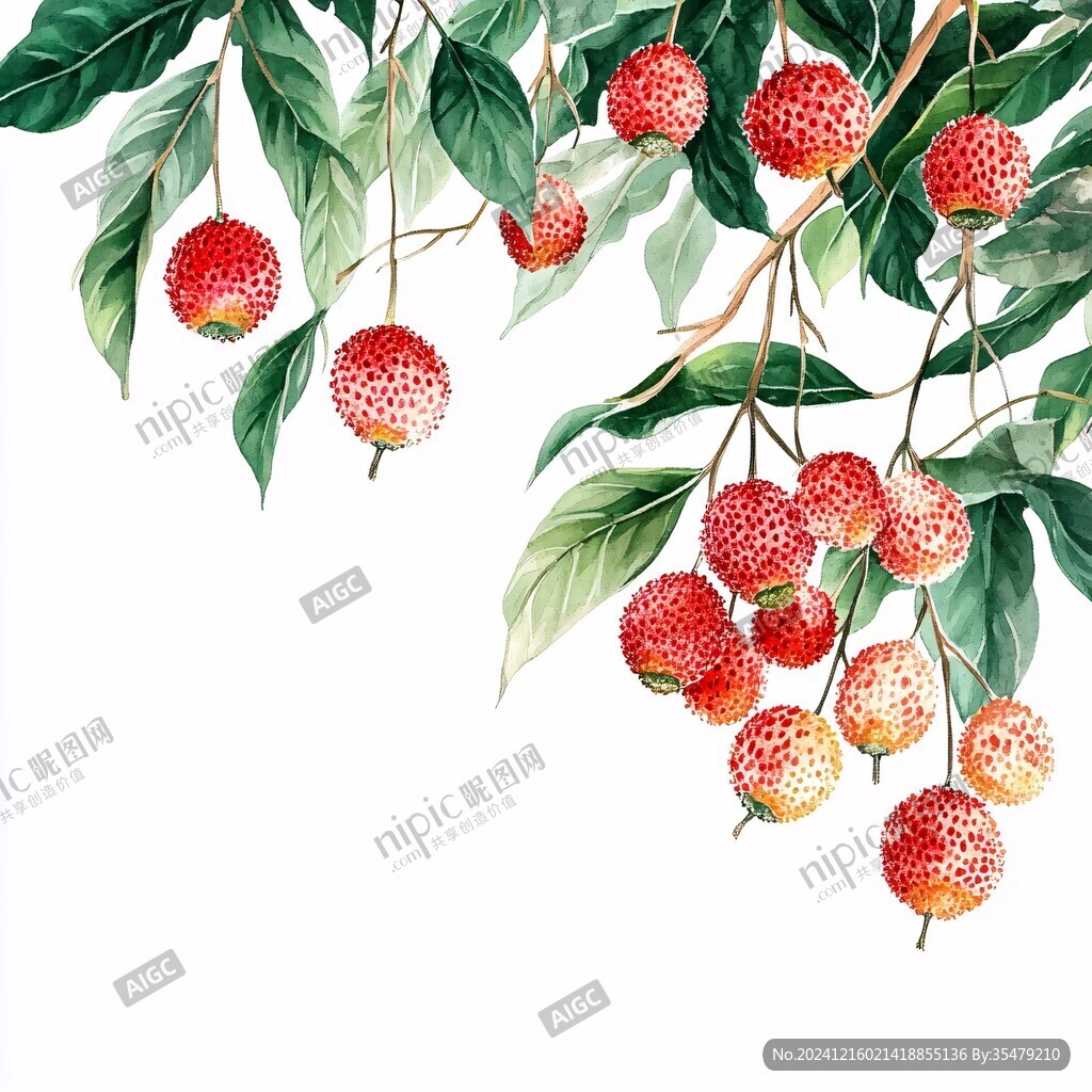 貴妃荔枝插畫