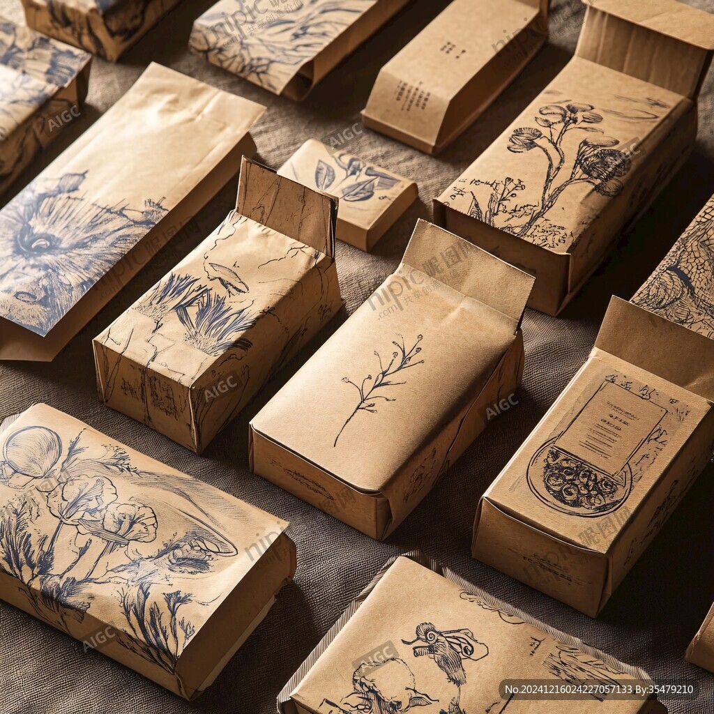 金針茶包裝插畫