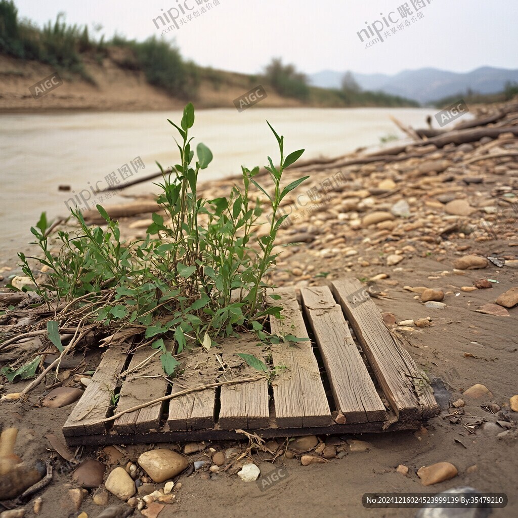 河灘花草