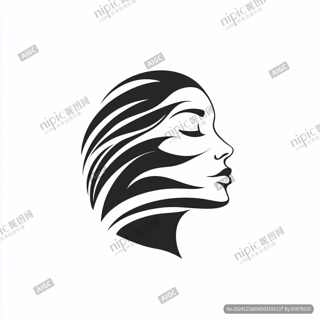 女人側臉logo