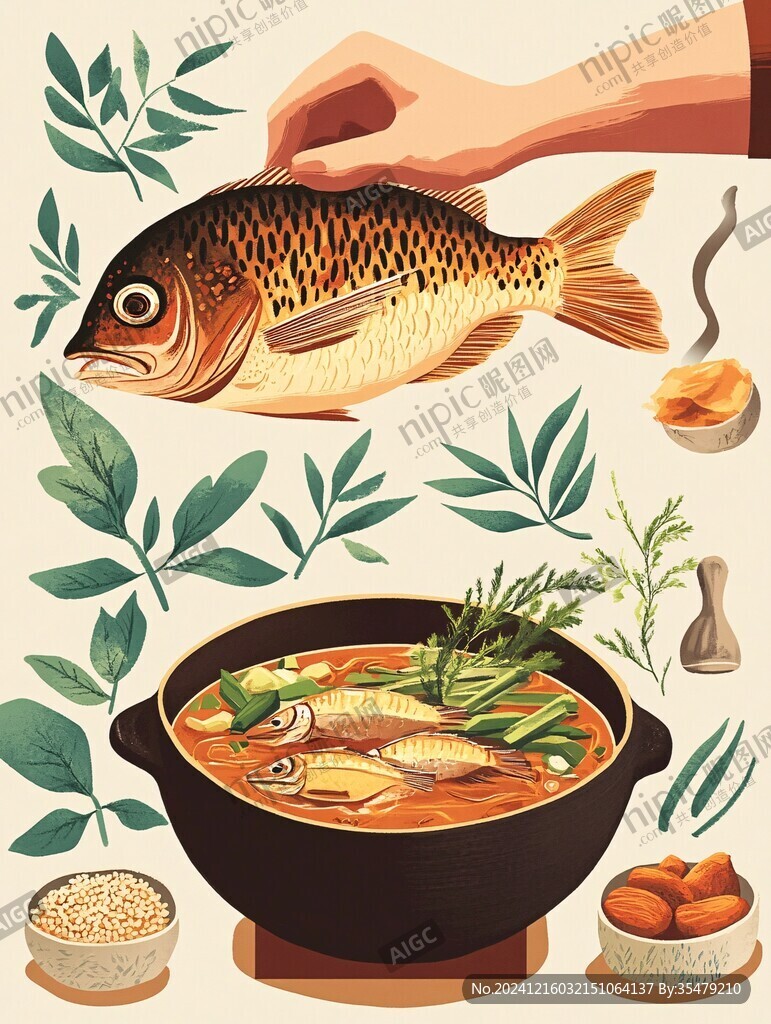 砂鍋魚插畫