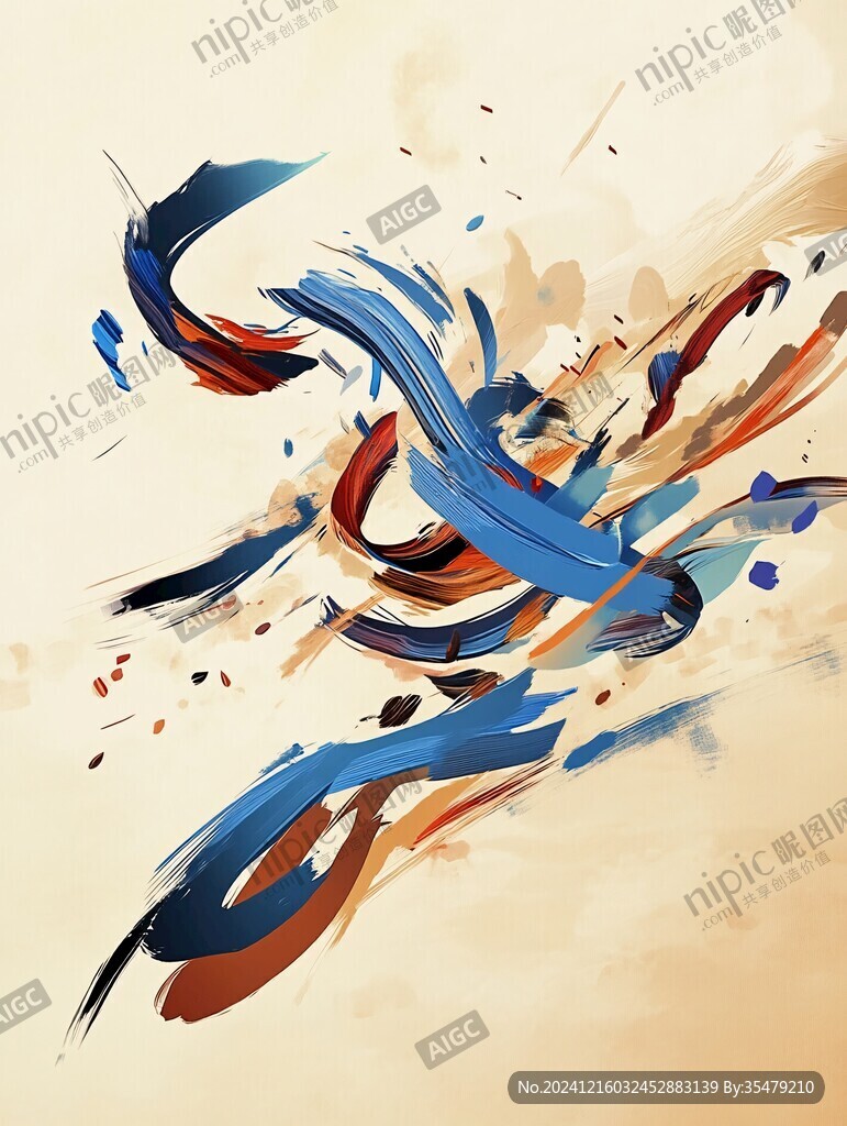 抽象裝飾畫飄帶飛舞