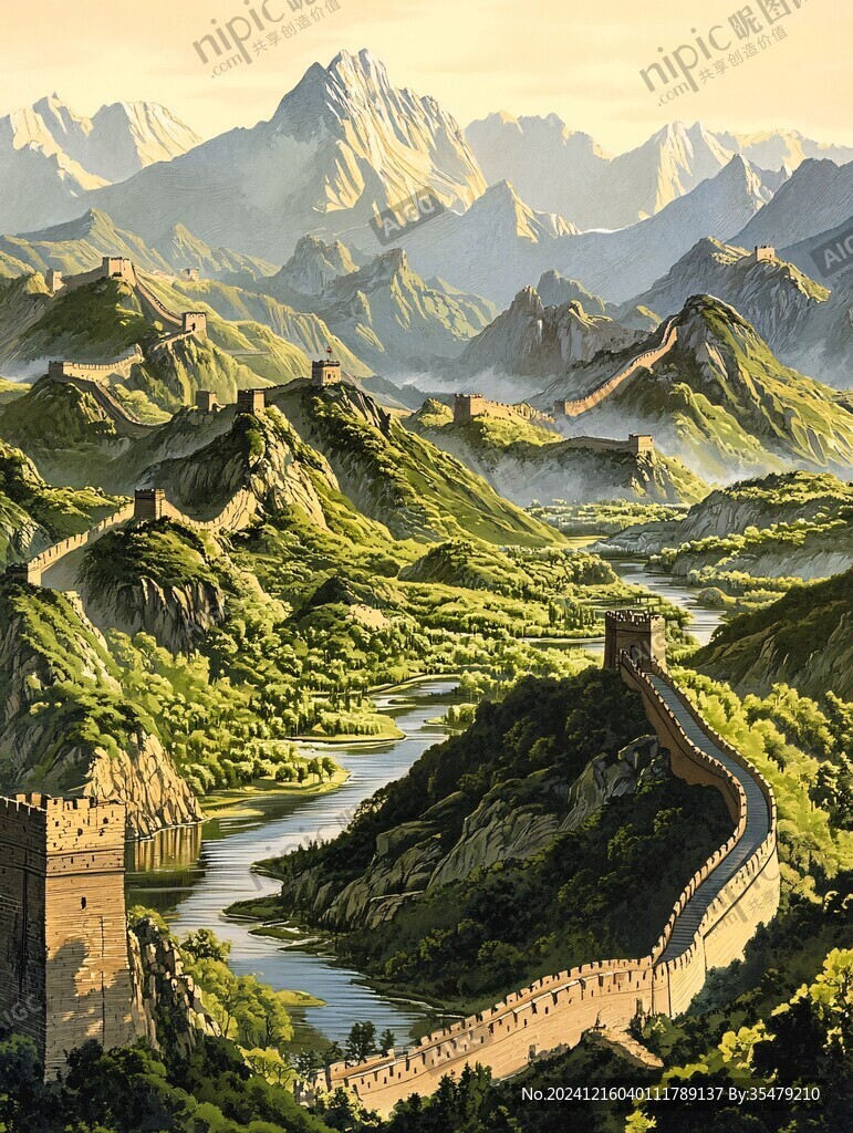 裝飾畫長城