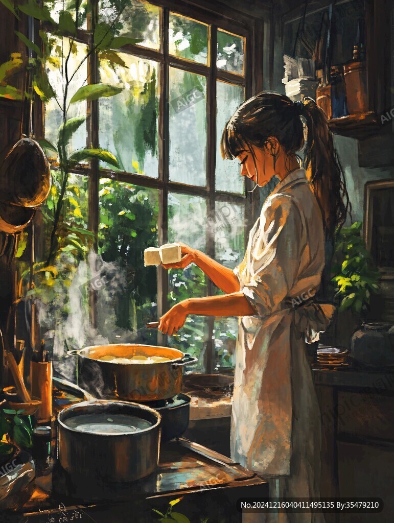 場景插畫鐵鍋