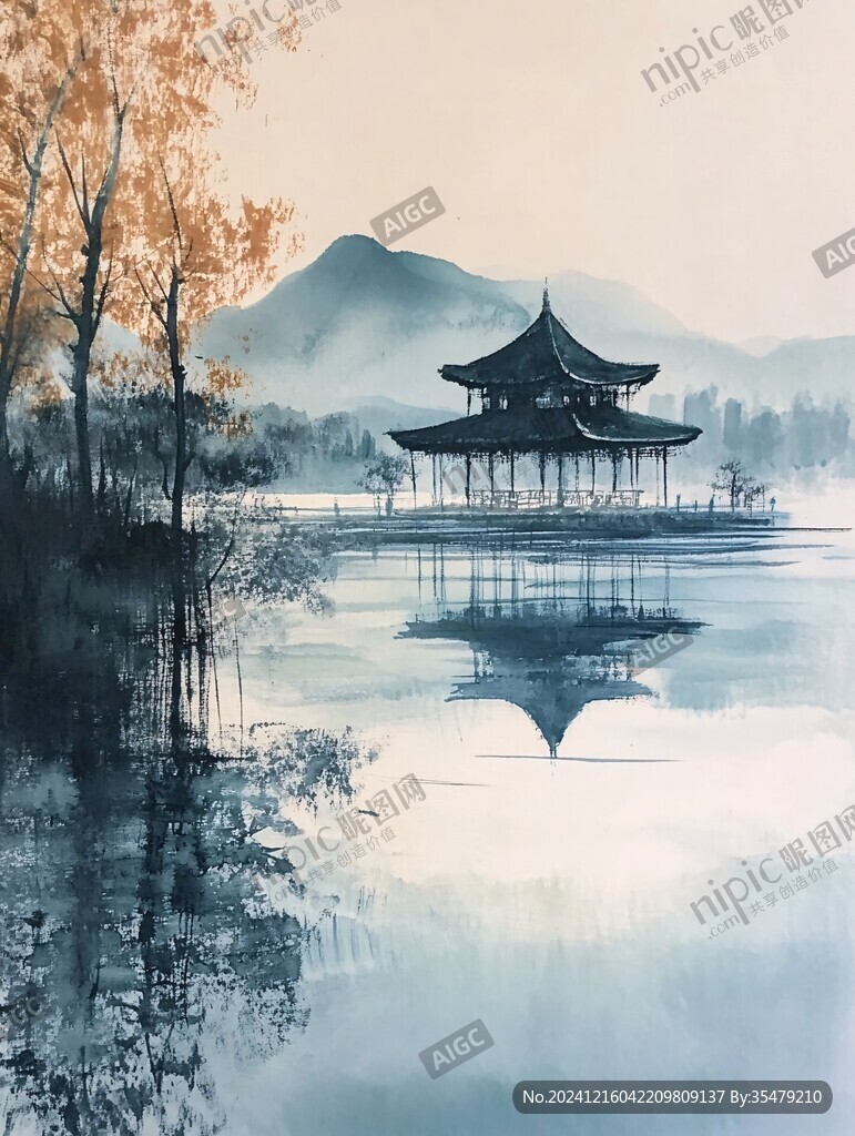 插畫愛晚亭