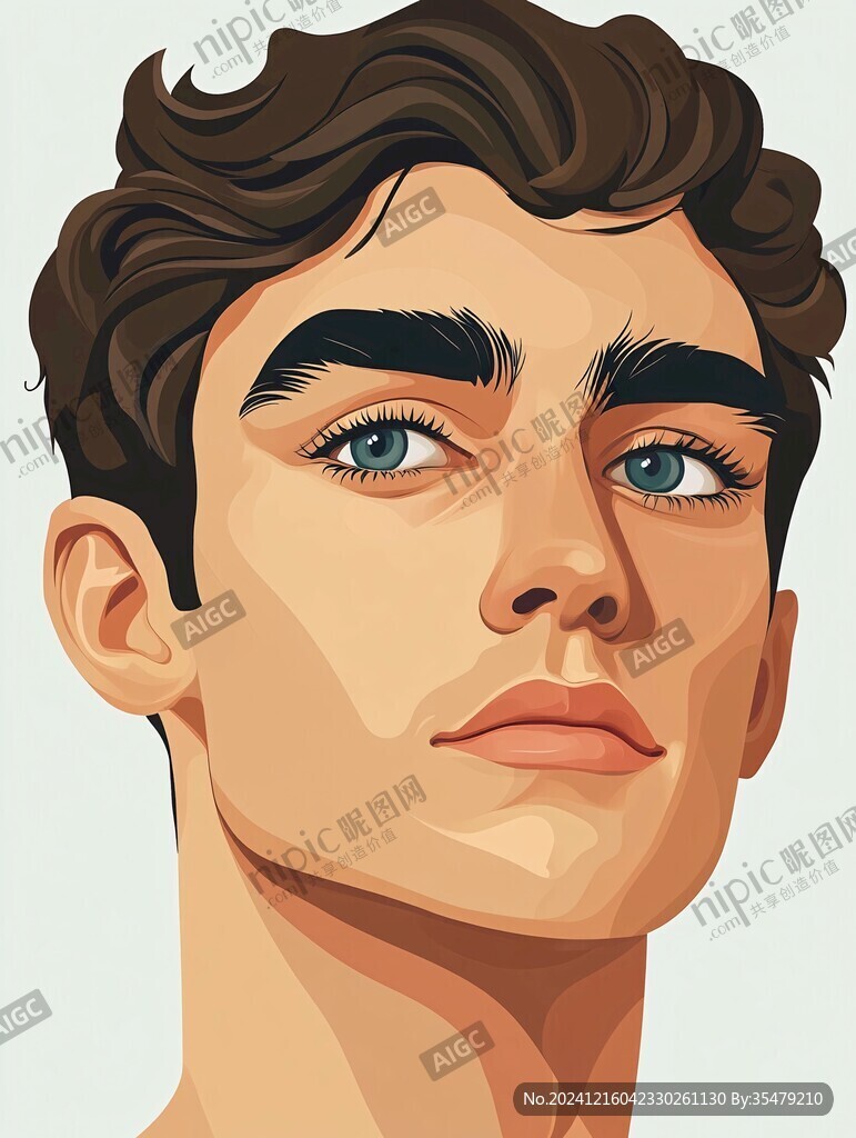 男生頭像插畫