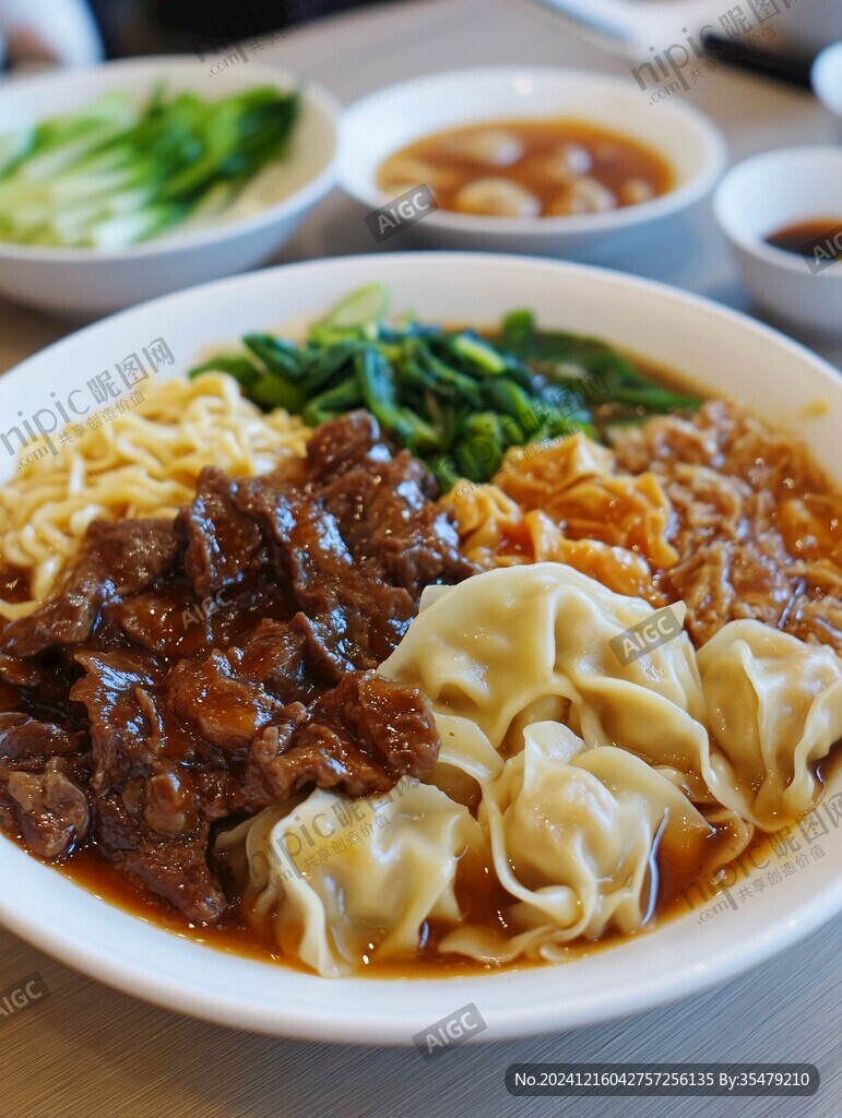牛腩撈面鮮蝦云吞面