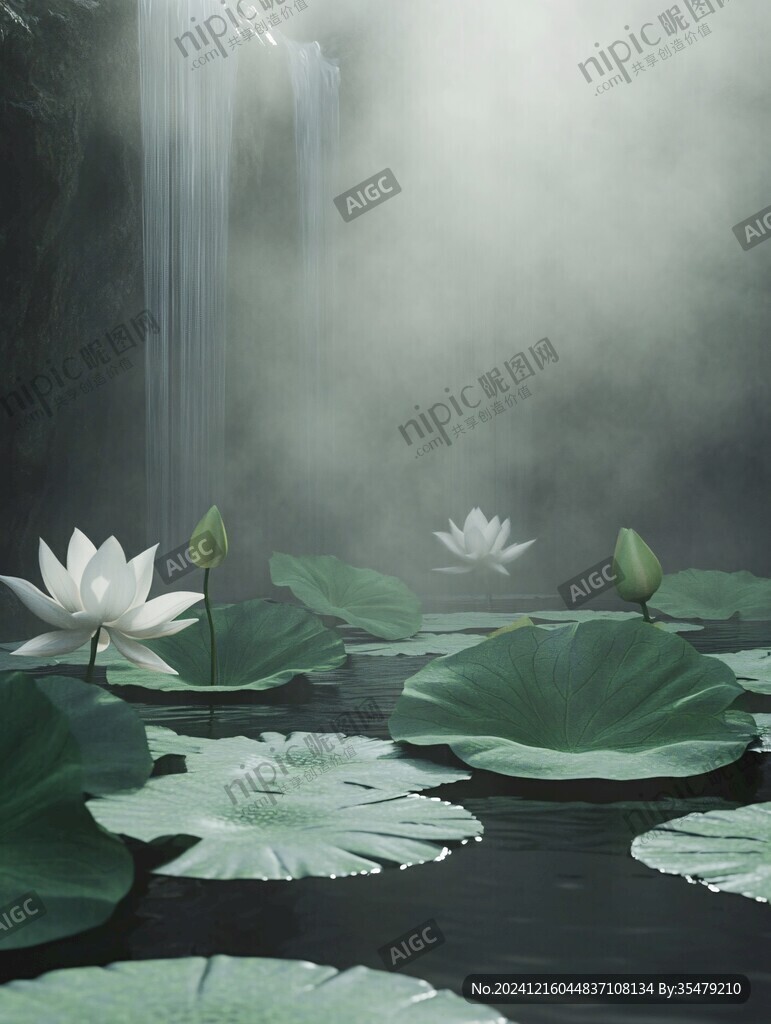 唯美蓮花倒影