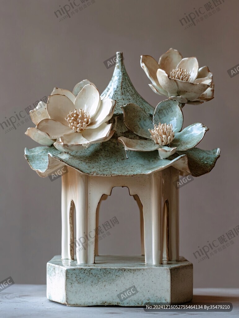 禪意蓮花擺件