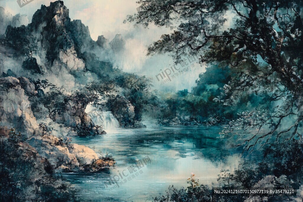 風光人間仙境油畫