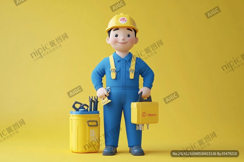 開(kāi)心小牛維修工形象