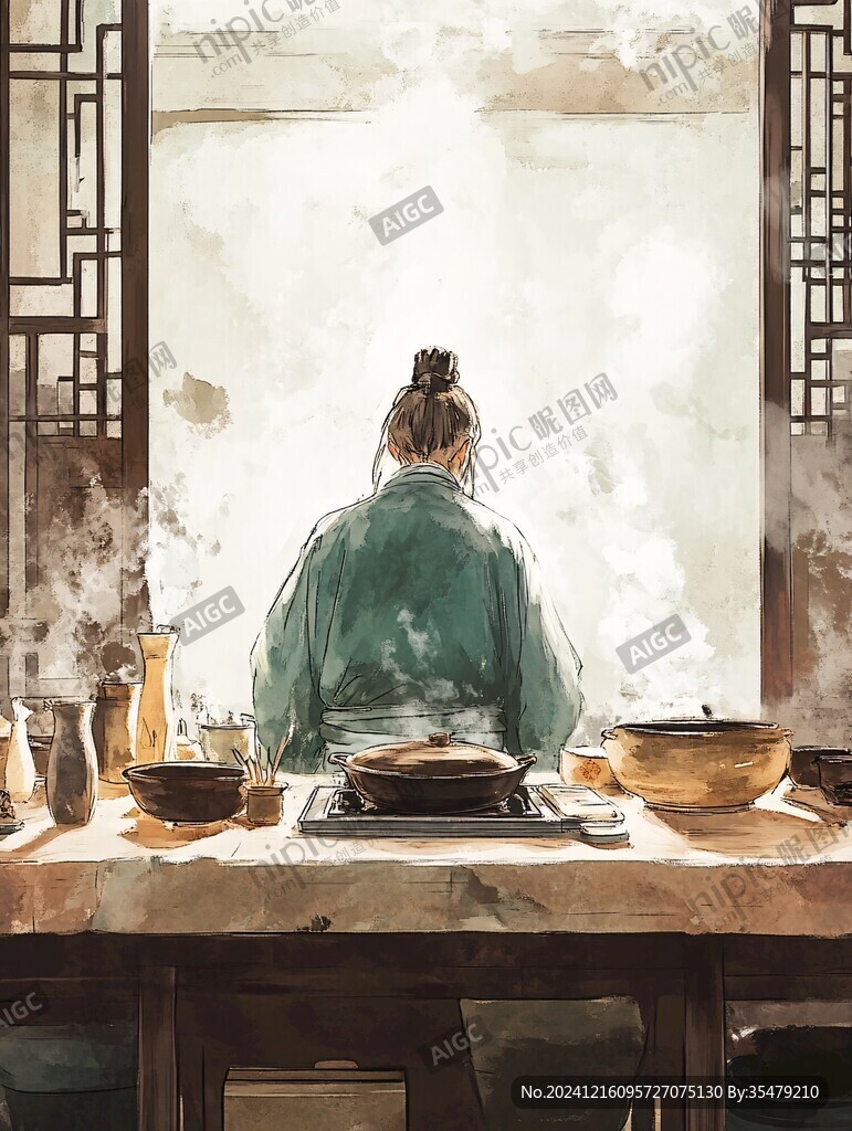 手繪古風店小二