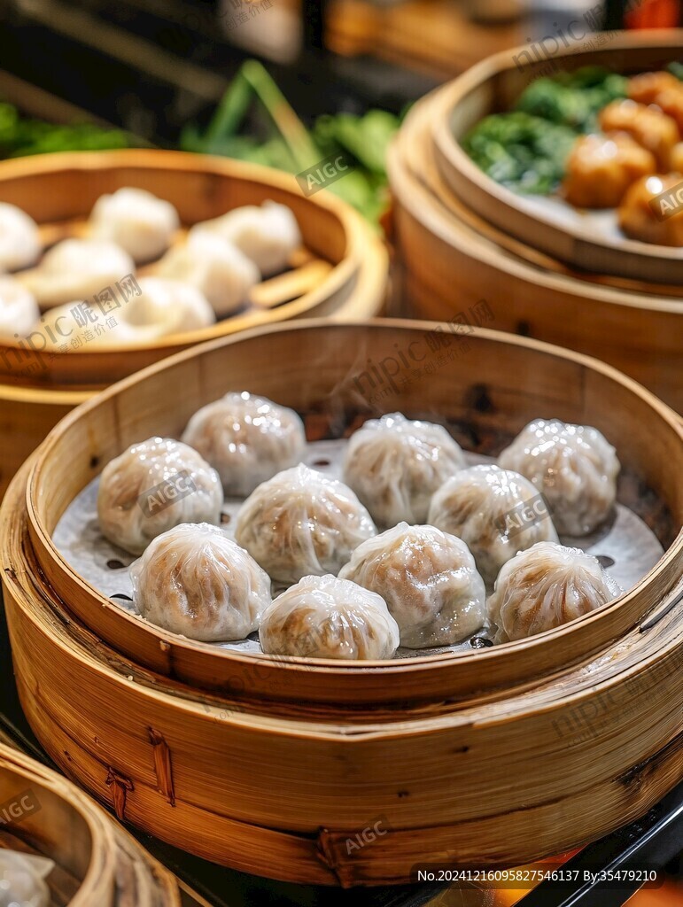 燒麥點心蝦餃小吃蒸餃