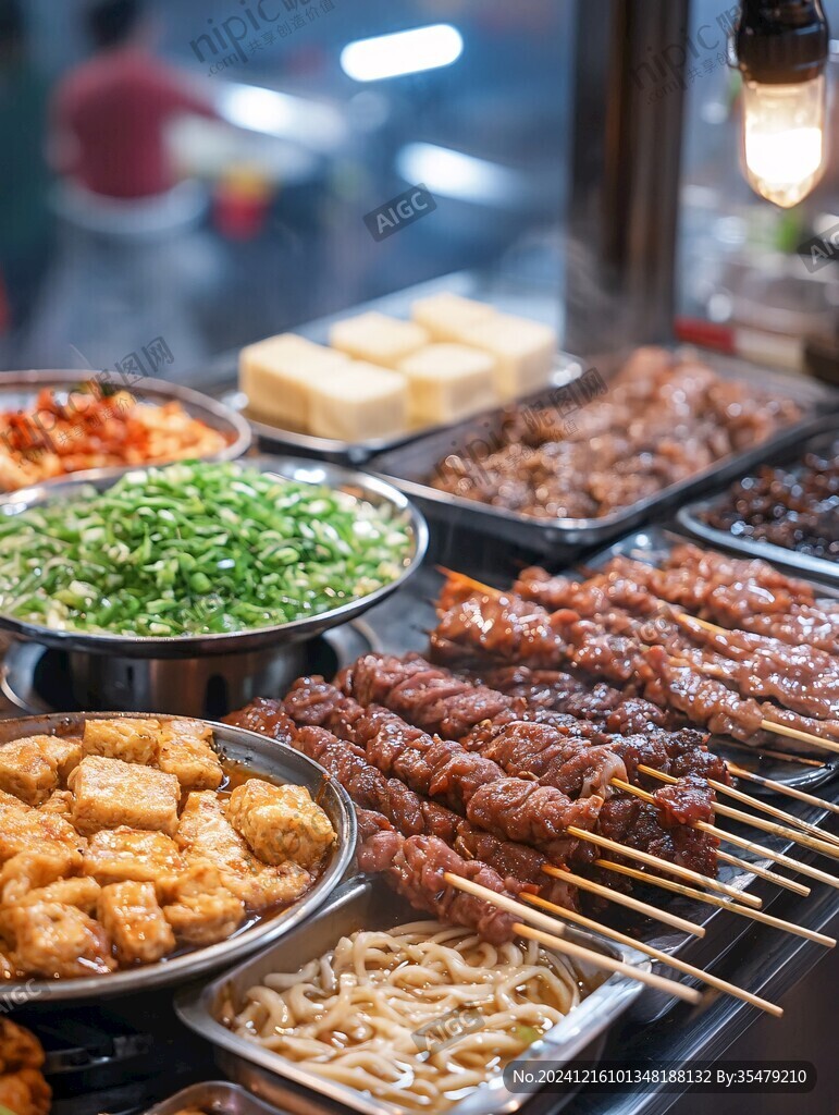 小吃街美食