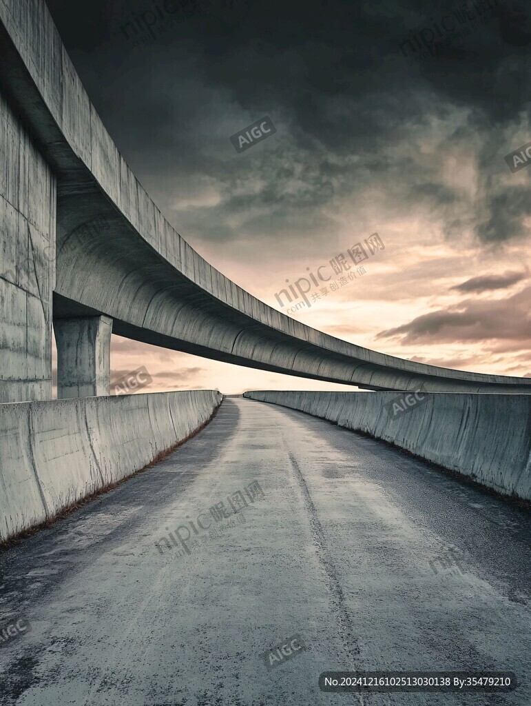 高架橋黃昏暮色風景