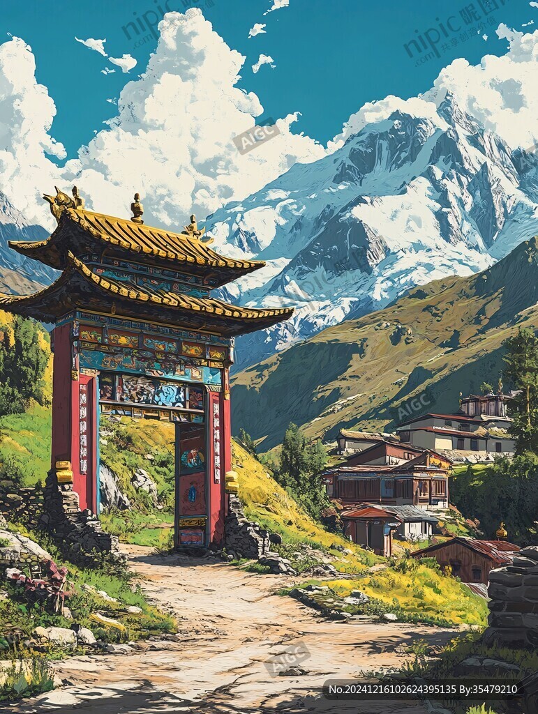天界曉鐘風(fēng)景插畫