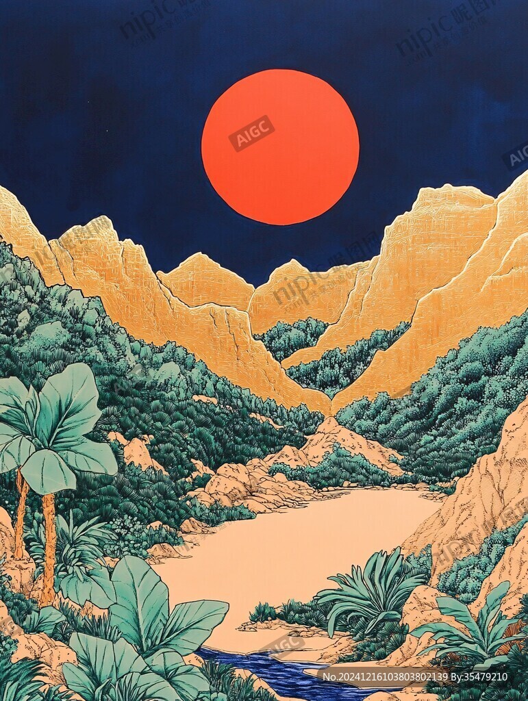 工筆旭日東升