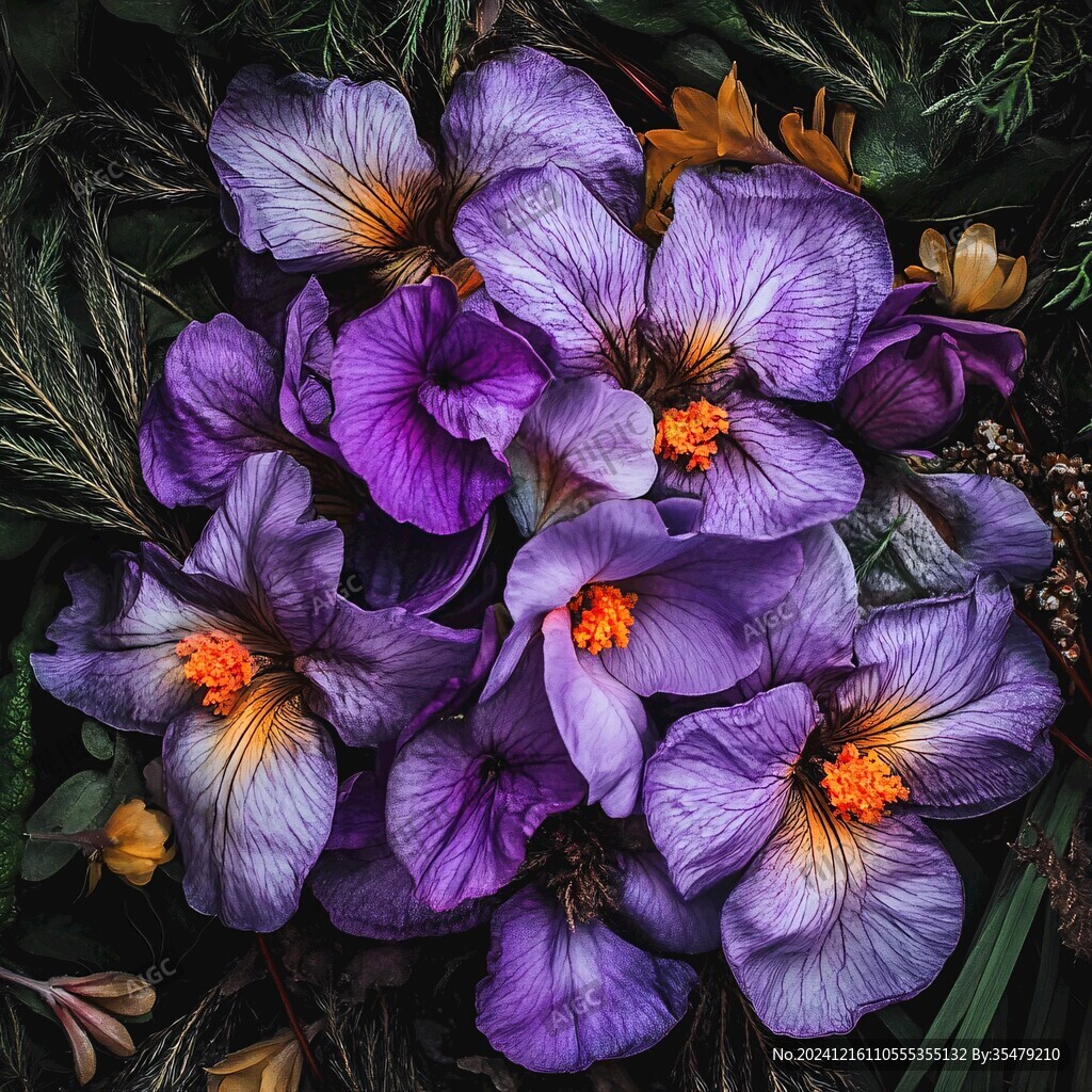鳶尾蘭蝴蝶紫菖蒲花