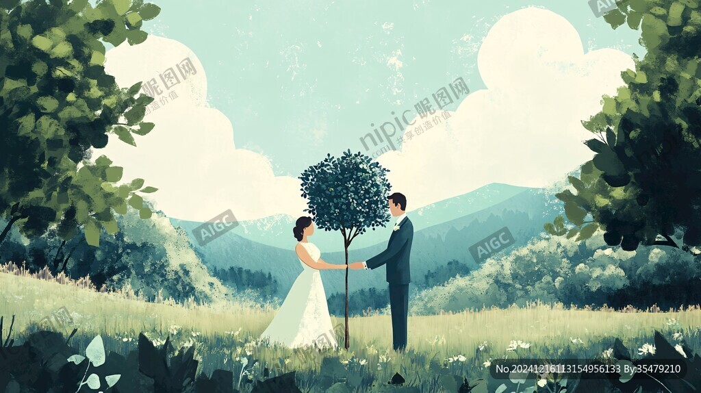 婚慶廣告插畫