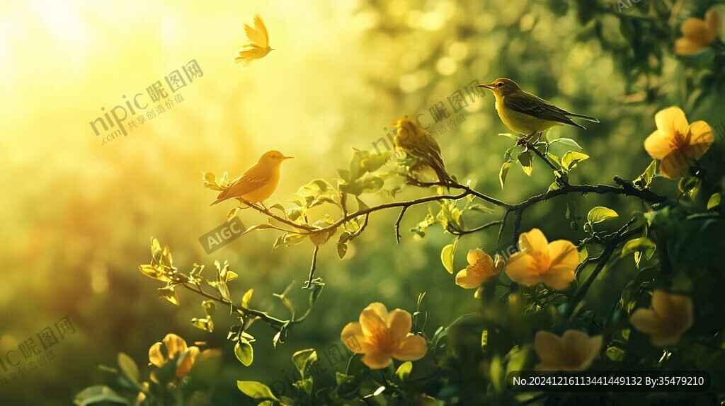 春天花鳥壁紙