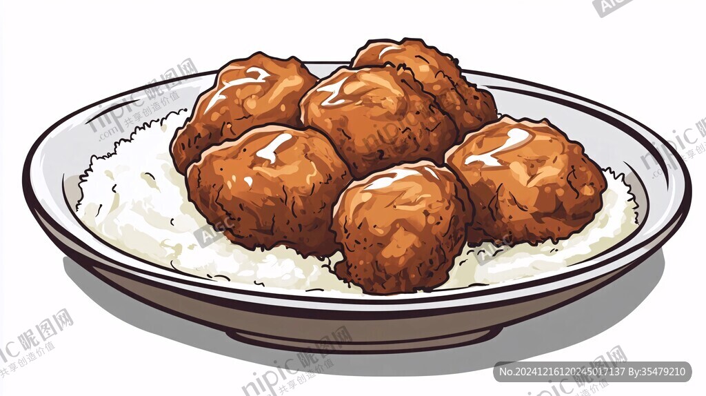 肉粘飯插畫