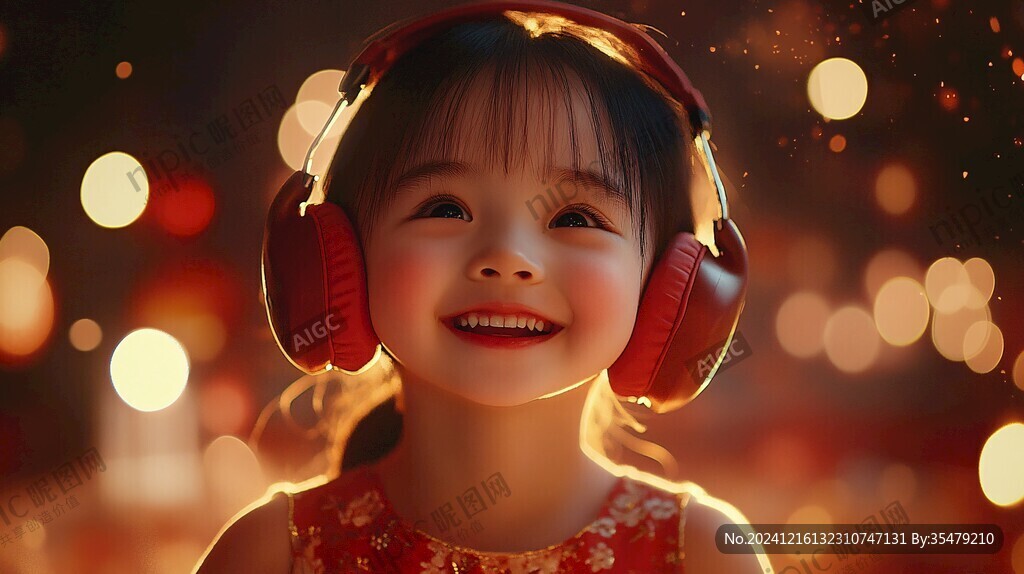 聽(tīng)歌的小女孩