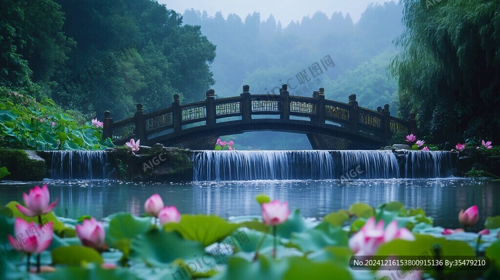小橋荷花