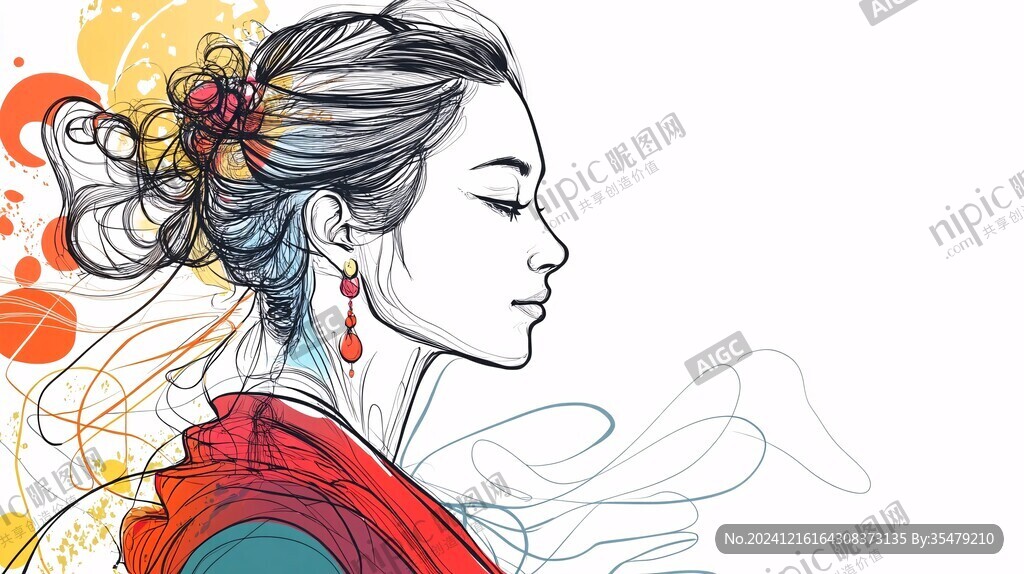 美女包裝插畫
