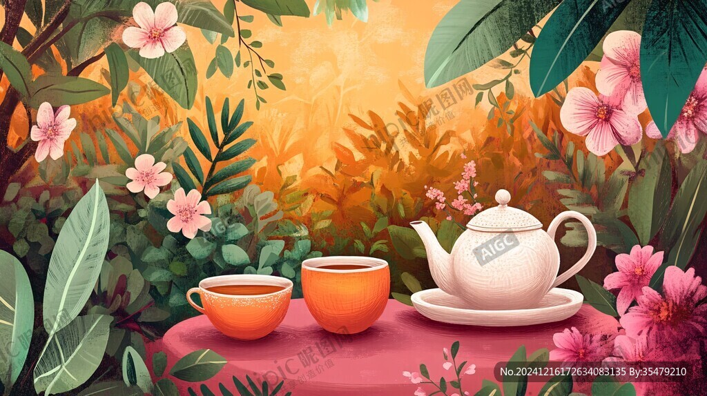 花茶插畫設計