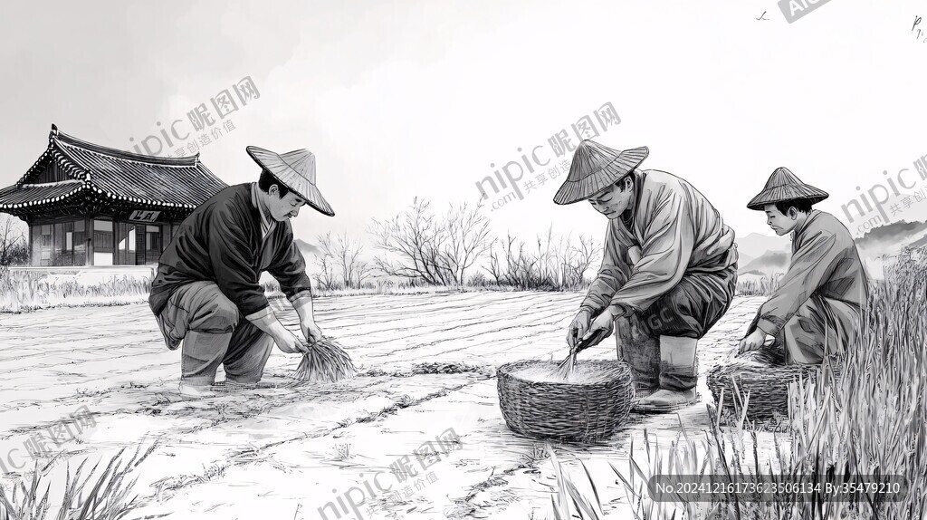 朝鮮族農(nóng)業(yè)勞動(dòng)場(chǎng)景