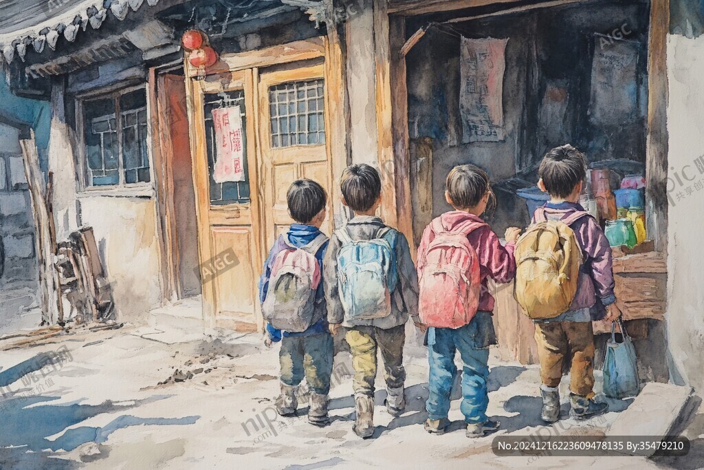 舊時(shí)上學(xué)場景