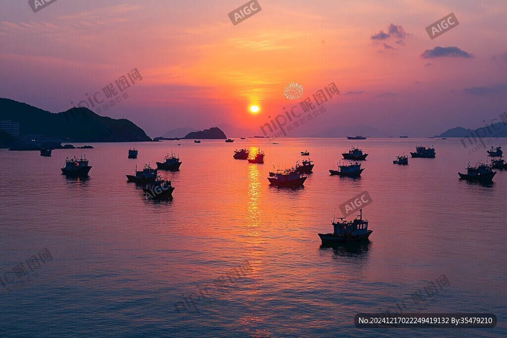 上川島日落