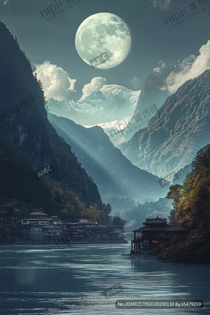 藍月夜夢幻唯美奇幻