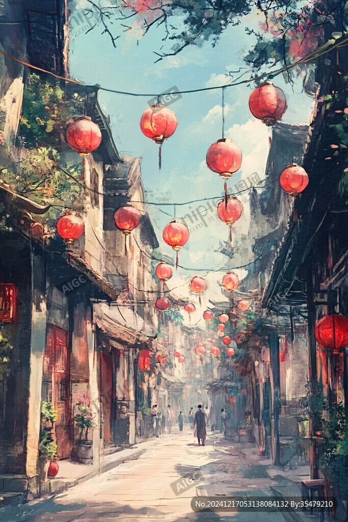 古街插畫