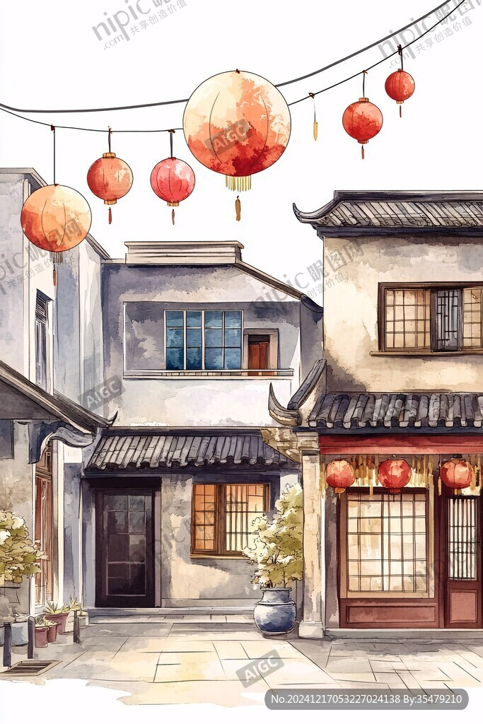 古街插畫