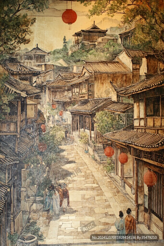 古街插畫