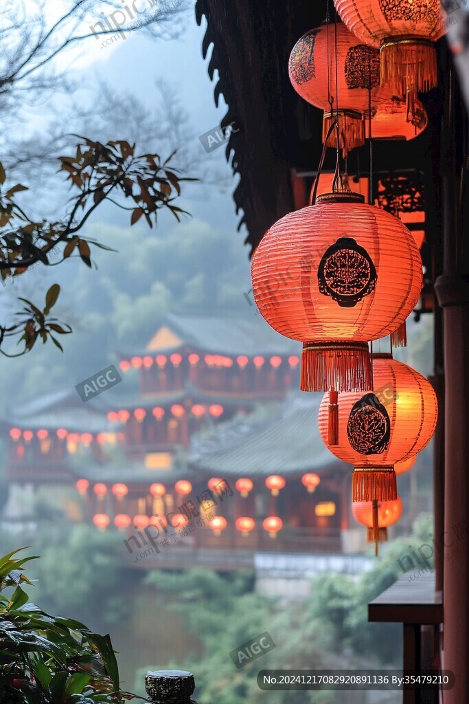 雨中亭臺