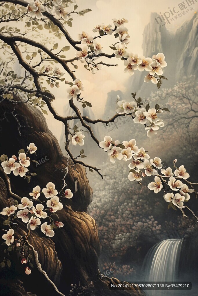 梅花大型高清壁畫(huà)