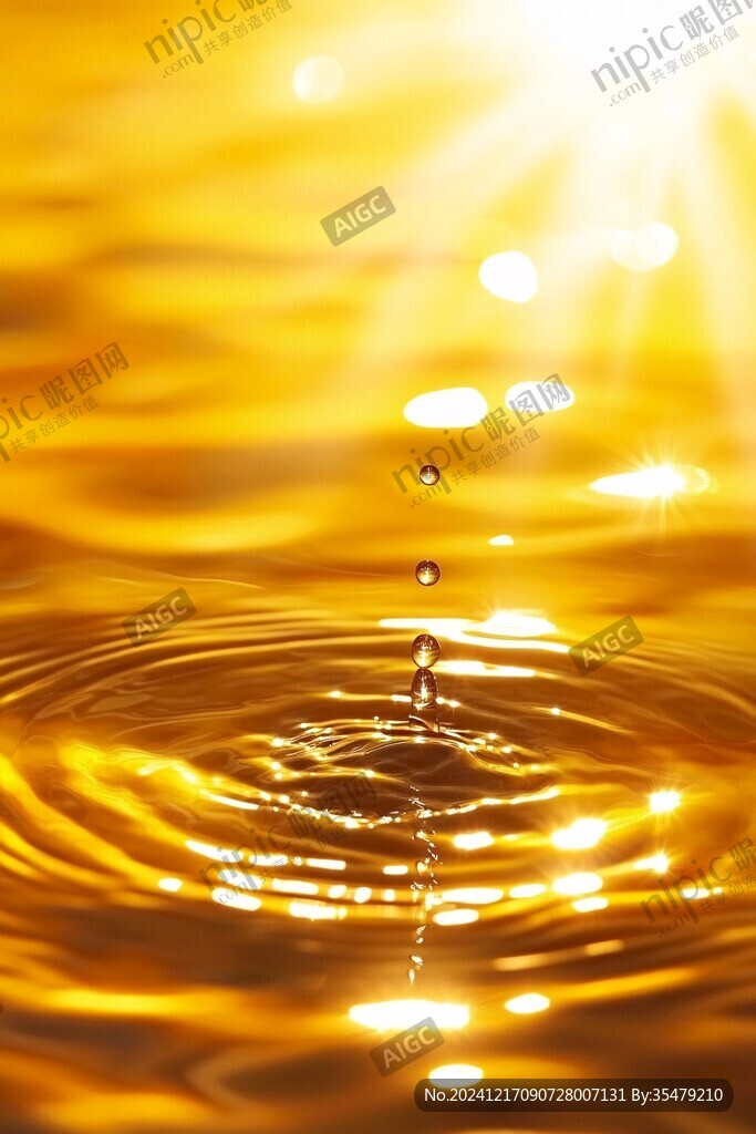 水面金色波光